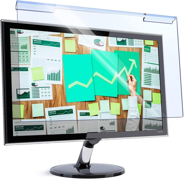 Universal Blue Light Blocking Screen Protector Panel for 20, 21.5, 21.6, 22 inch Diagonal LED PC Monitor Anti-UV Eye Protection Filter Film - Widescreen Monitor Frame Hanging Type (W 19.3" X H 12.5")