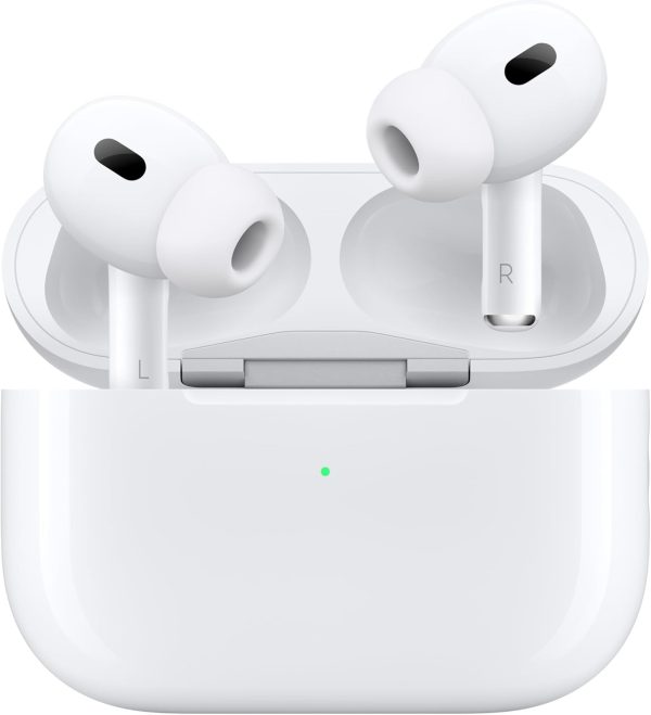 Used Rank A Apple AirPods Pro 2 Wireless Earbuds, A3047+A3048 Active Noise Cancellation, Hearing Aid Feature, Bluetooth Headphones, Transparency, Personalized Spatial Audio, High-Fidelity Sound, H2 Chip, USB-C Charging