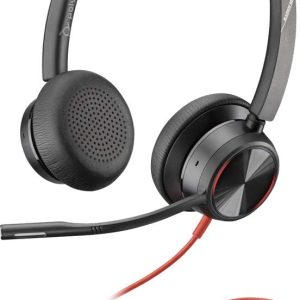 Plantronics Poly – Blackwire 8225 Kabelgebundenes Headset mit Boom-Mikrofon, Dual-Ear-Computer-Headset (Stereo) – USB-A zum Anschluss an Ihren PC/Mac – Aktive Geräuschunterdrückung – Funktioniert mit Teams (zertifiziert), Zoom und mehr