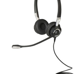 Renewed Jabra 2400 II USB Duo CC Wired Call Center Headset for Softphone with Noise Cancelling Microphone, Optimized for Unified Communication