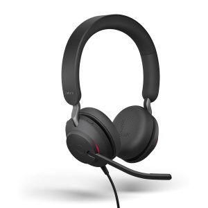 Jabra Evolve2 40 UC Kabelgebundene Kopfhörer, USB-A, Stereo, Schwarz – Telearbeits-Headset für Anrufe und Musik, Verbesserter ganztägiger Tragekomfort, Kopfhörer mit passiver Geräuschunterdrückung, UC-optimiert mit USB-A-Anschluss