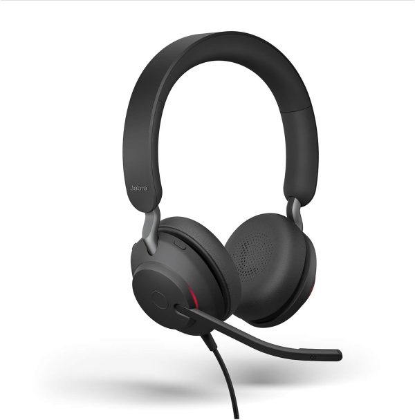 Jabra Evolve2 40 UC Kabelgebundene Kopfhörer, USB-A, Stereo, Schwarz – Telearbeits-Headset für Anrufe und Musik, Verbesserter ganztägiger Tragekomfort, Kopfhörer mit passiver Geräuschunterdrückung, UC-optimiert mit USB-A-Anschluss