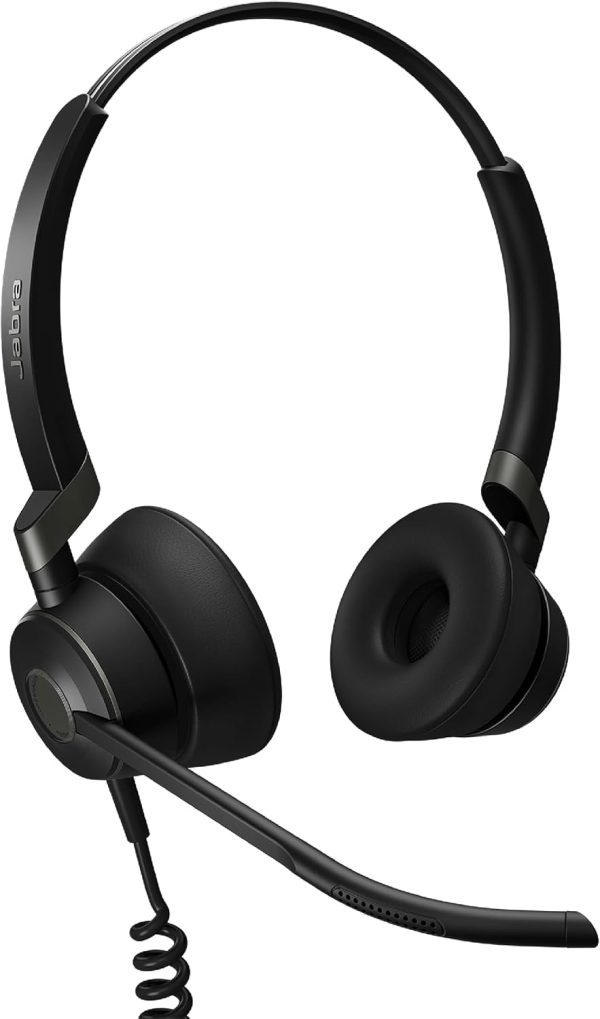Jabra Engage 50 Kabelgebundenes Headset, Stereo – Telefon-Headset mit 3-Mikrofon-System, blockiert Hintergrundgeräusche für bessere Konzentration der Agenten, Callcenter-Headset mit verbessertem Gehörschutz