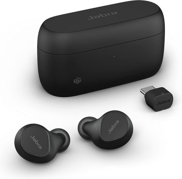 Erneuerte Jabra Evolve2 True Wireless In-Ear-Bluetooth-Ohrhörer mit aktiver Geräuschunterdrückung (ANC) und 4-Mikrofon-MultiSensor-Sprachtechnologie – Microsoft Teams-zertifiziert, funktioniert mit allen anderen Meeting-Apps – Schwarz