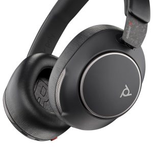 Erneuertes Poly Voyager Surround 80 UC Bluetooth-Headset (Plantronics) – Mikrofone mit Geräuschunterdrückung für klare Anrufe – Adaptives ANC – Funktioniert mit iPhone, Android, PC/Mac, Zoom, Microsoft Teams (zertifiziert)