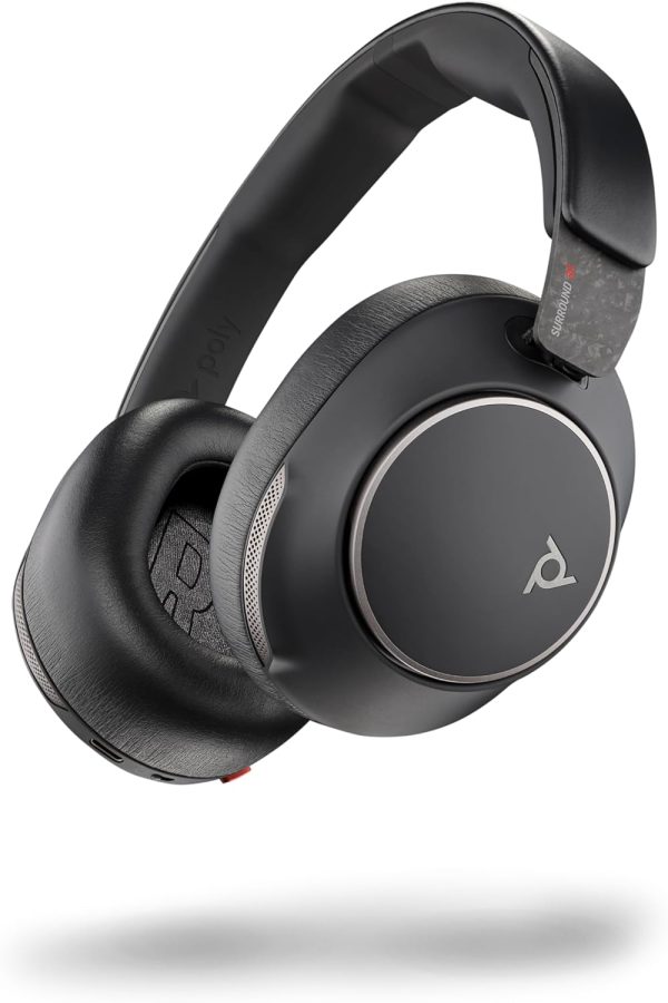 Erneuertes Poly Voyager Surround 80 UC Bluetooth-Headset (Plantronics) – Mikrofone mit Geräuschunterdrückung für klare Anrufe – Adaptives ANC – Funktioniert mit iPhone, Android, PC/Mac, Zoom, Microsoft Teams (zertifiziert)