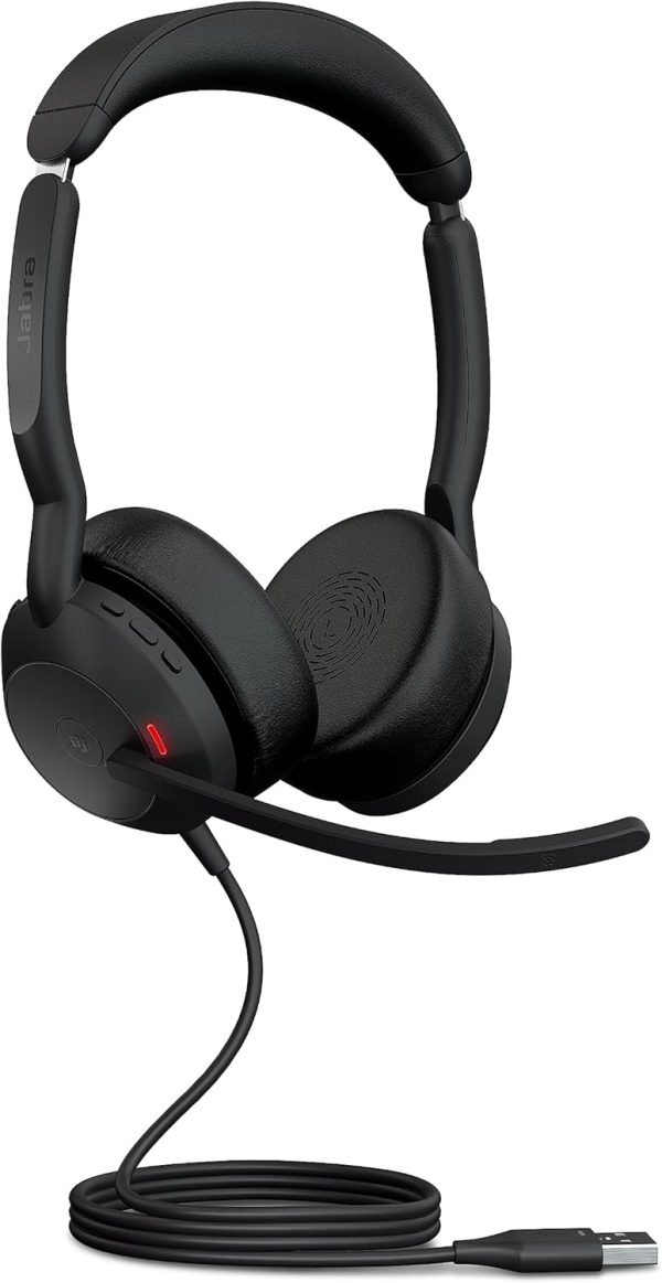Jabra Evolve2 50 kabelgebundenes Mono-Headset – mit AirComfort-Technologie, Mikrofonen mit Geräuschunterdrückung und aktiver Geräuschunterdrückung – MS Teams-zertifiziert, funktioniert mit allen anderen Plattformen – Schwarz