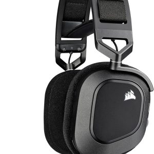 Renewed Corsair HS80 RGB Wireless Multiplatform Gaming Headset - Dolby Atmos - Lightweight Comfort Design - Broadcast Quality Microphone - iCUE Compatible - PC, Mac, PS5, PS4 - Black