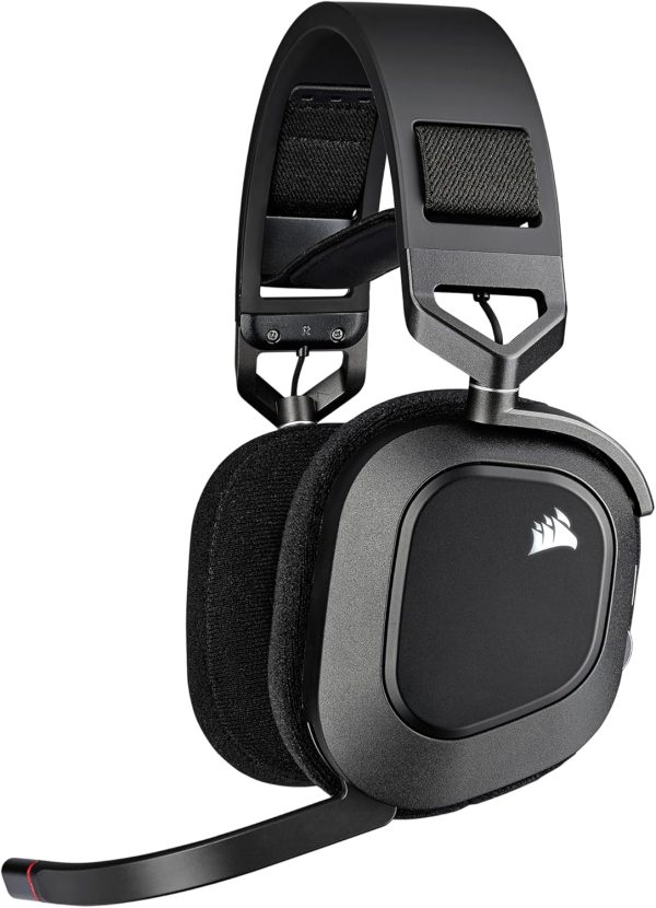 Renewed Corsair HS80 RGB Wireless Multiplatform Gaming Headset - Dolby Atmos - Lightweight Comfort Design - Broadcast Quality Microphone - iCUE Compatible - PC, Mac, PS5, PS4 - Black