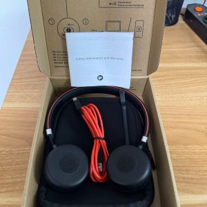 Jabra Evolve 65 MS kabelloses Headset, Stereo โ inklusive Link 370 USB-Adapter โ Bluetooth-Headset mit branchenfรผhrender kabelloser Leistung, fortschrittlichem Mikrofon mit Gerรคuschunterdrรผckung und Akku fรผr den ganzen Tag